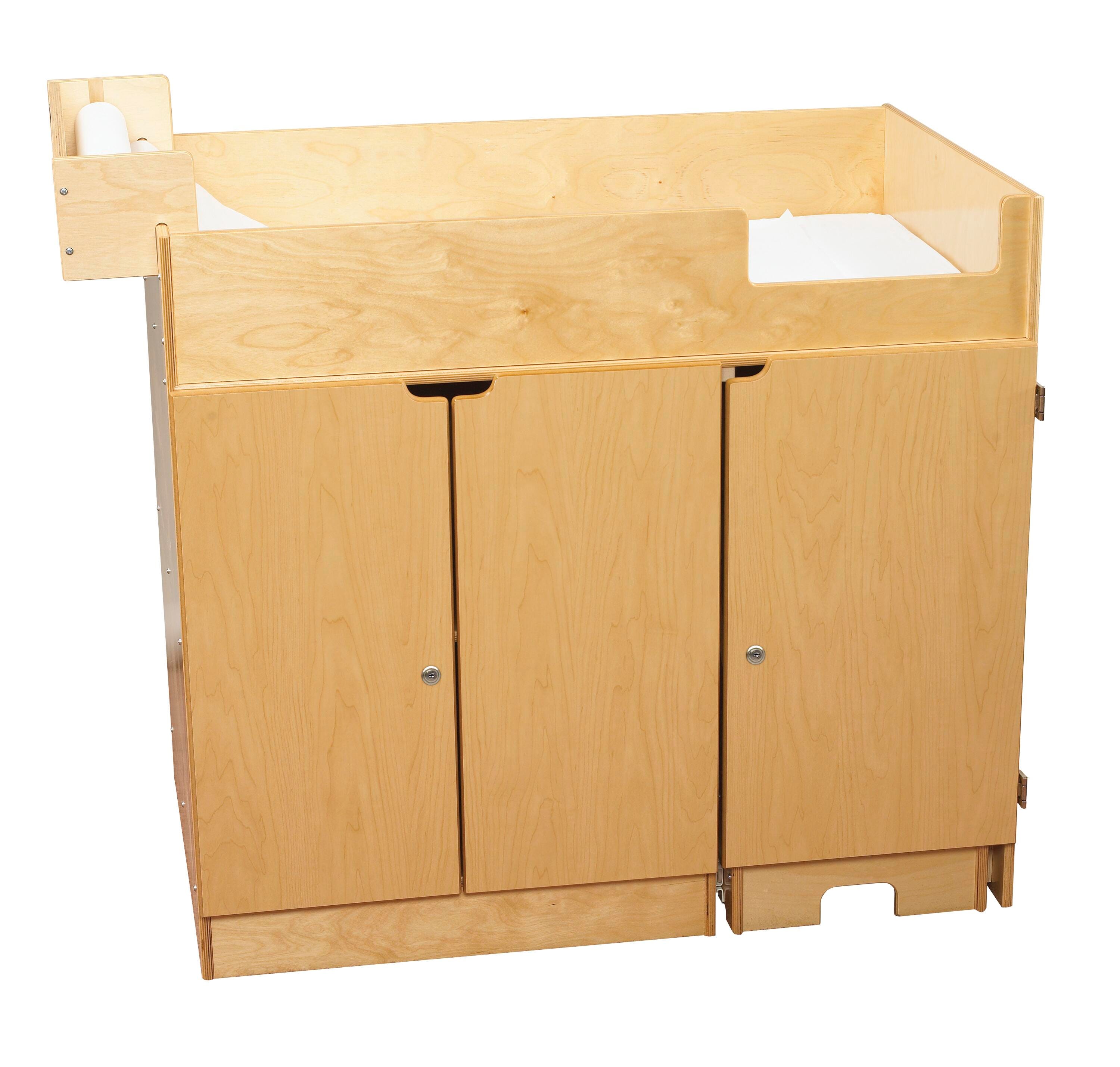 Childcraft Changing Table with Steps on Right, Wooden, 46-3/4 x 27-1/8 x 41 Inches 1464150